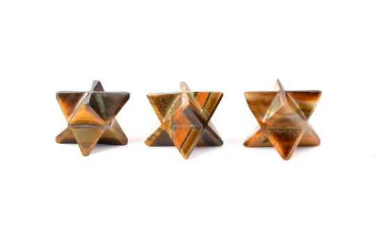 Sternpyramide im Tigerauge – 3er-Set – 21 g – I