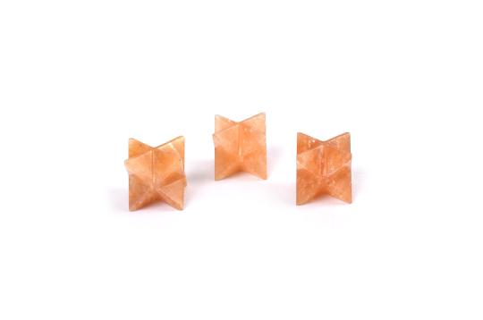 Sternpyramide aus orangefarbener Jade – 3er-Set