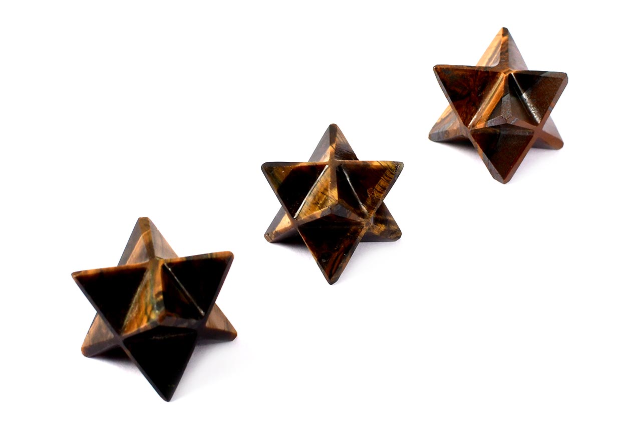 Sternpyramide im Tigerauge – 3er-Set – 23 g