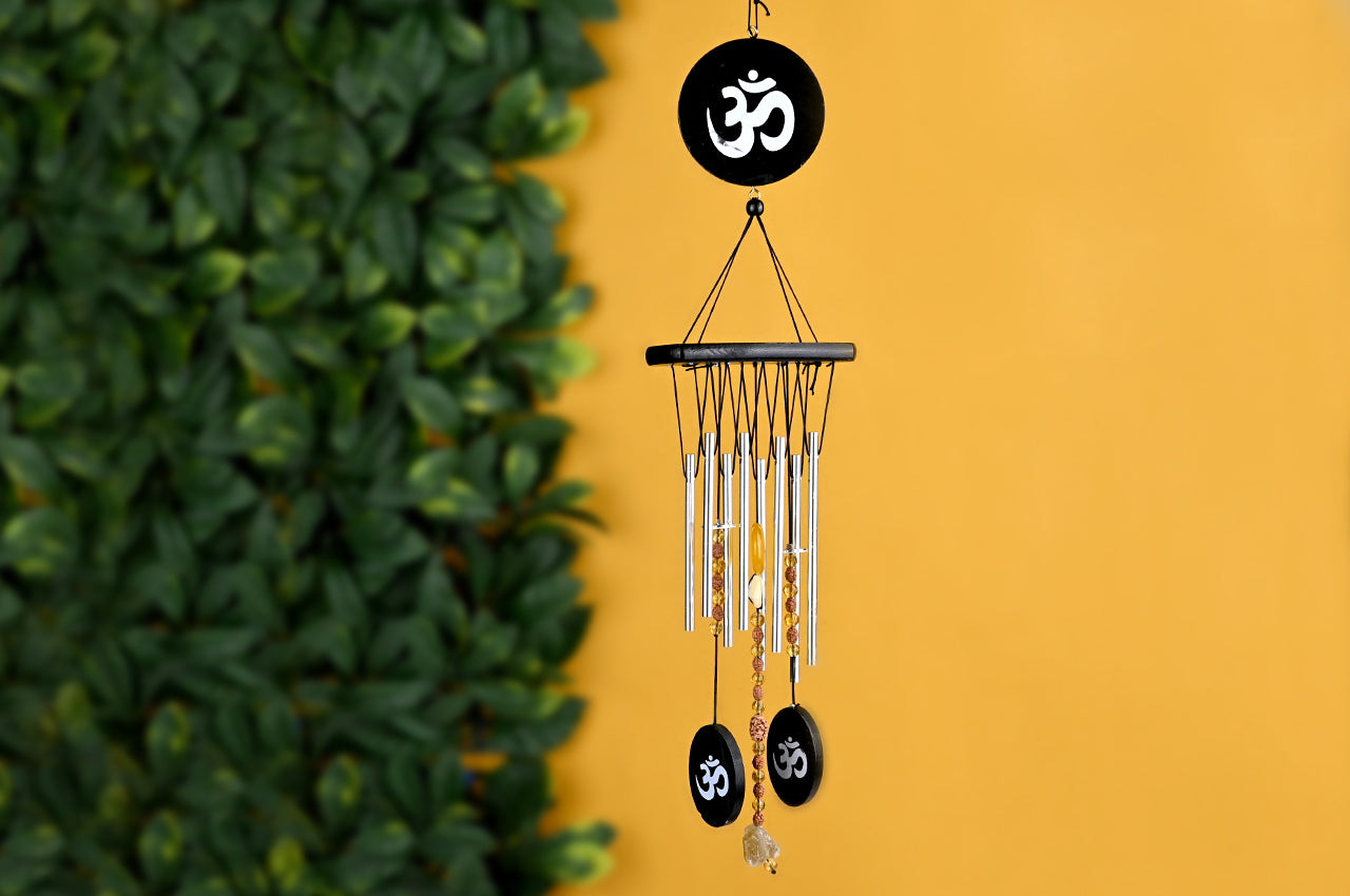 3 Mukhi Windspiele aus gelbem Citrin und Jade für Vitalität