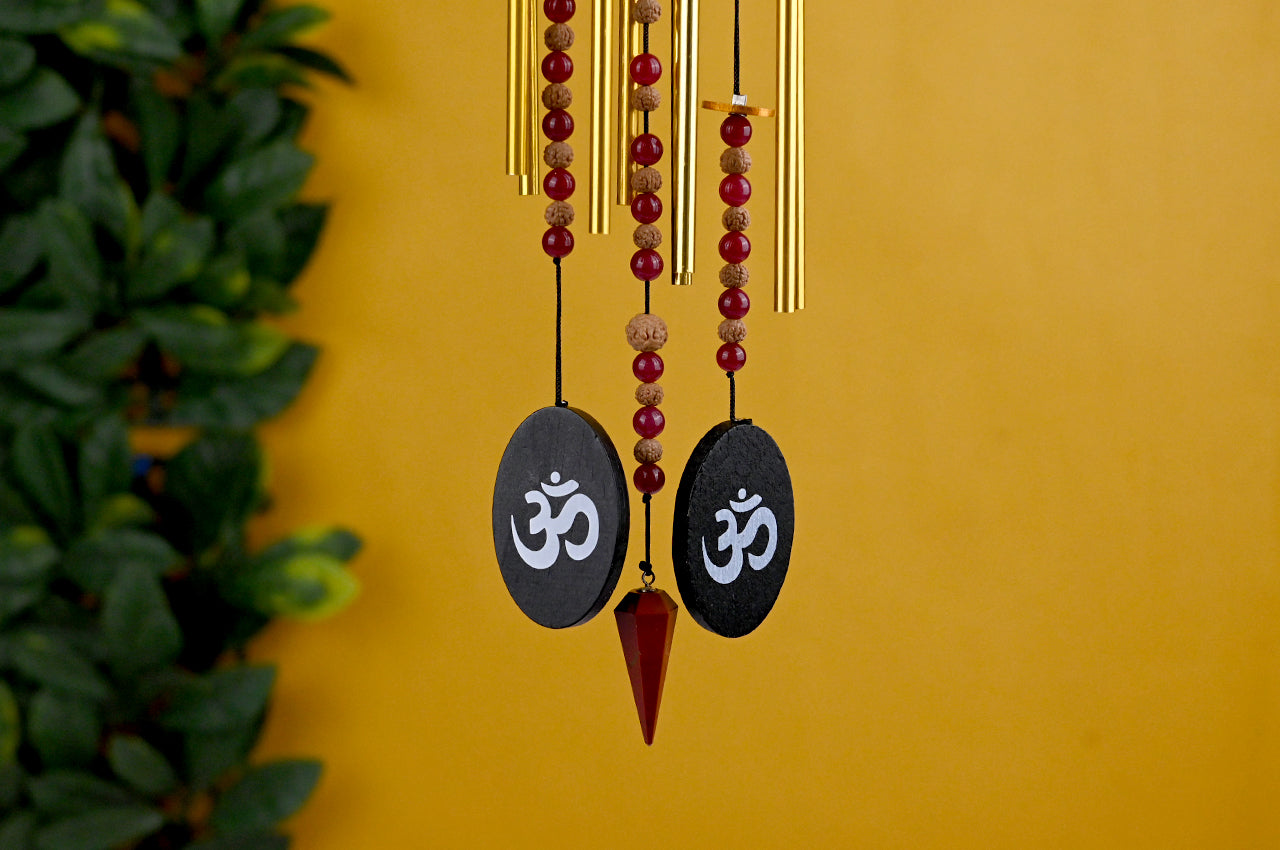 6 Mukhi Windspiel aus rotem Achat und Jaspis für den Sieg