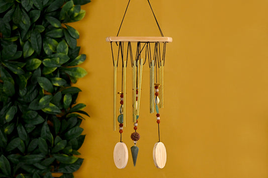 5 Mukhi Green Jade Cowry Windspiel für gute Gesundheit