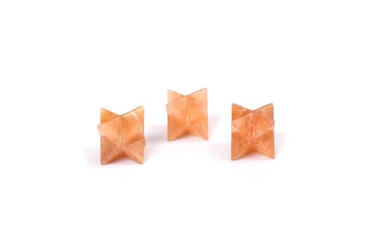 Sternpyramide aus orangefarbener Jade – 3er-Set